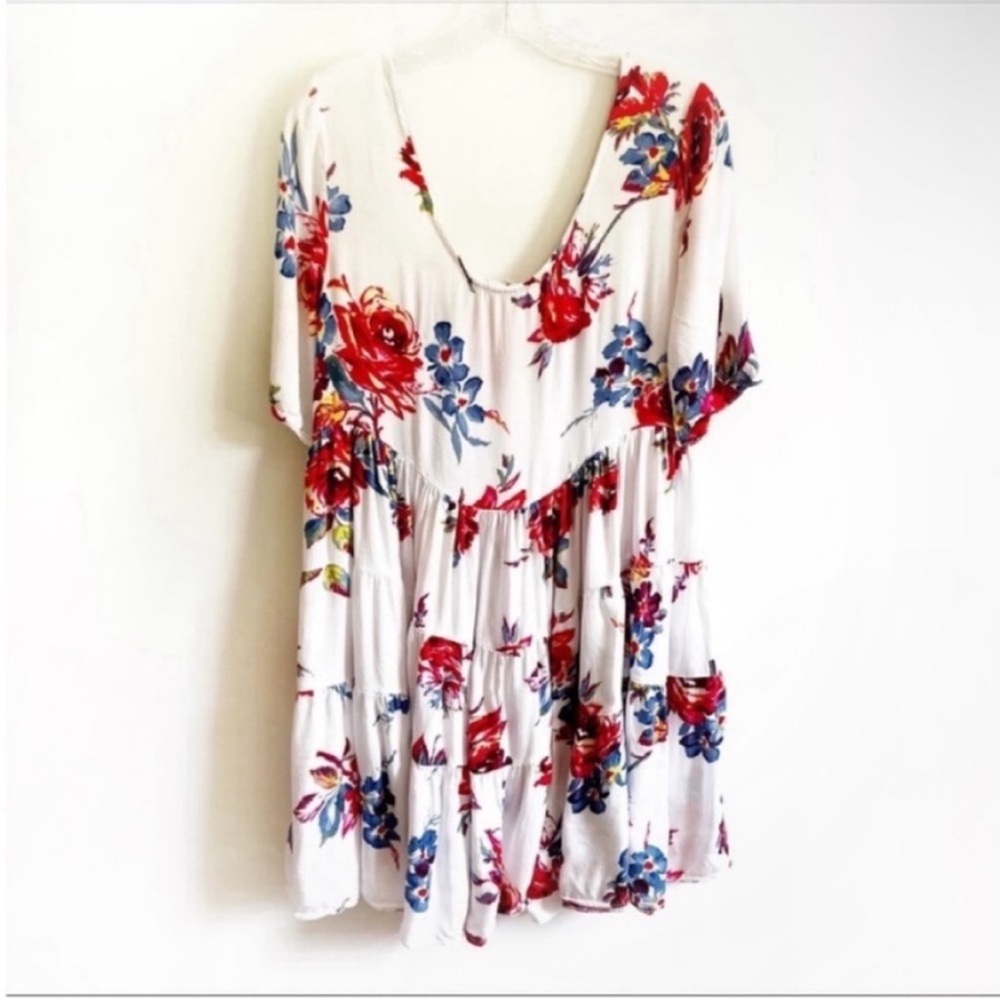 Somedays Lovin Revolve True Romance dress white floral babydoll ruffle tiered - Picture 2 of 9